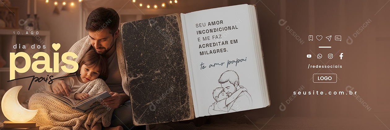 Carrossel Dia Dos Pais 10 de Agosto Social Media PSD Editável