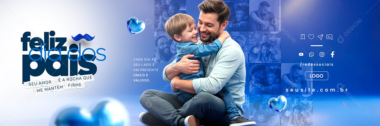 Carrossel Feliz Dia Dos Pais 10 de Agosto Social Media PSD Editável