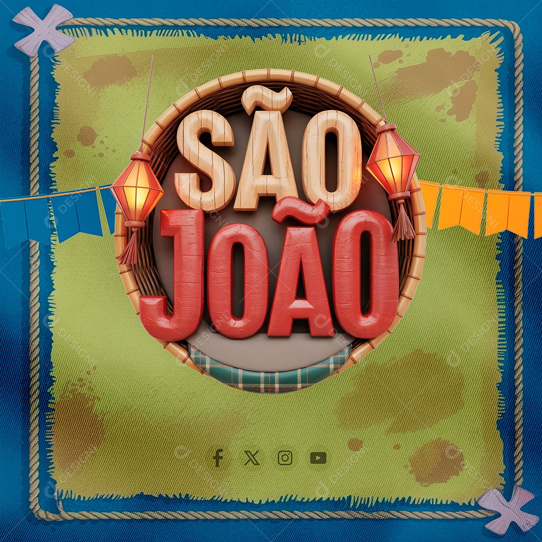 Selo 3D São João Para Composição PSD