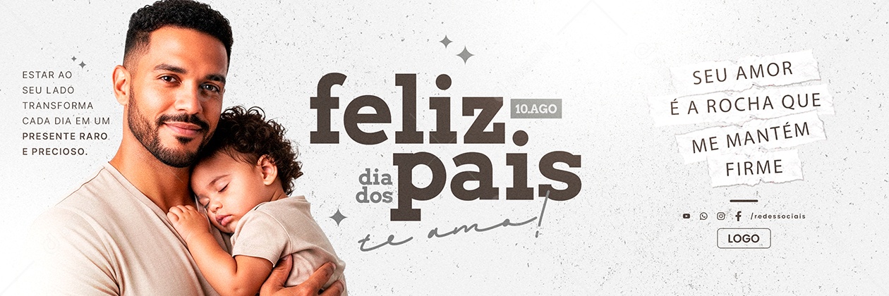 Carrossel Feliz Dia Dos Pais 10 de Agosto Social Media PSD Editável