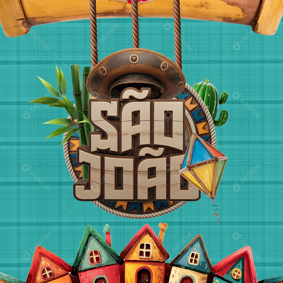 Selo 3D São João Para Composição PSD