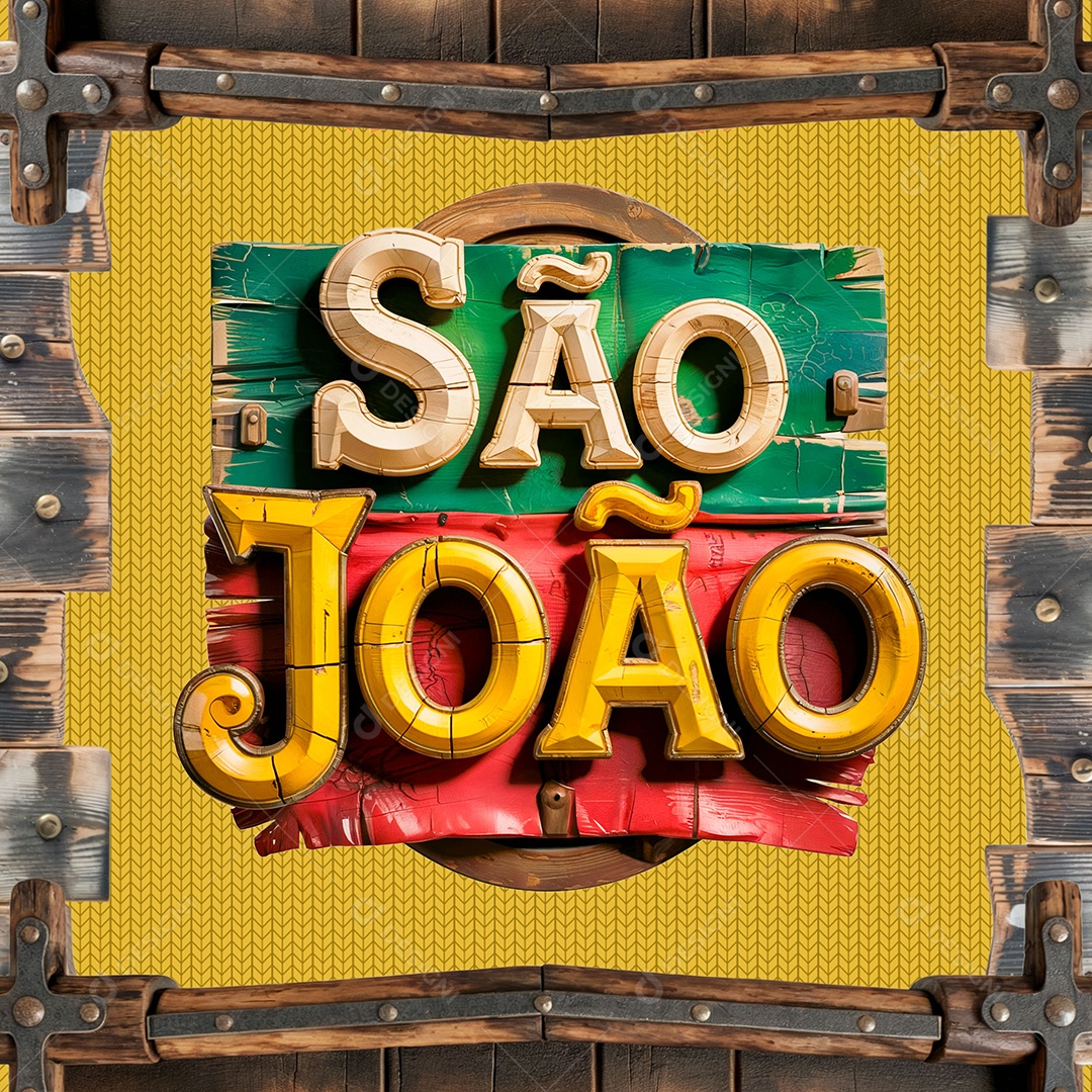 Selo 3D São João Para Composição PSD