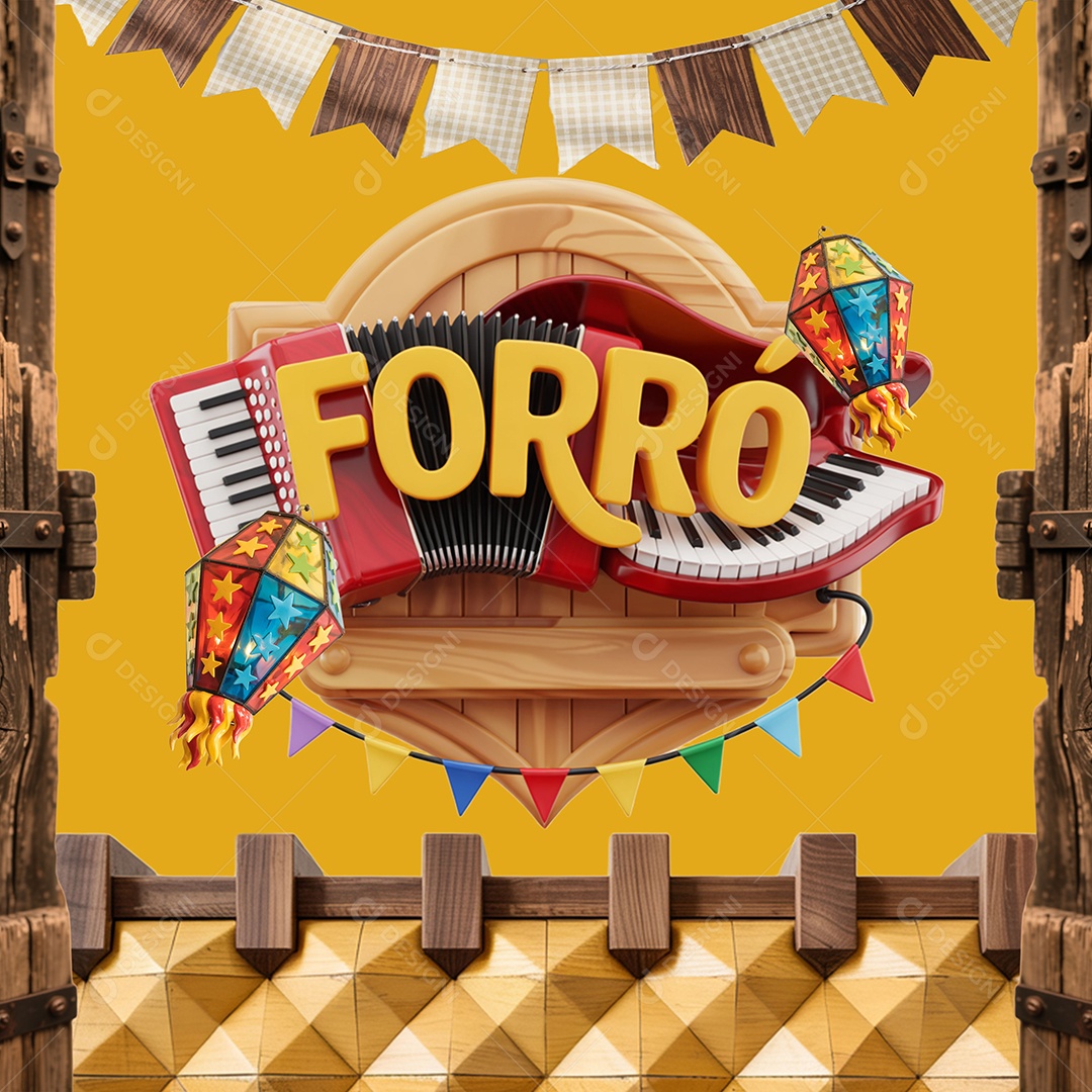 Selo 3D Forró São João Para Composição PSD