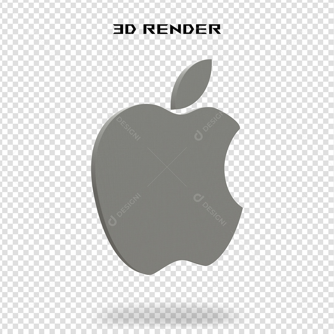 Elemento 3D Logotipo da Apple Para Composição PSD