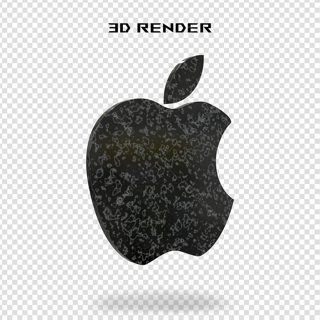 Elemento 3D Logotipo da Apple Para Composição PSD