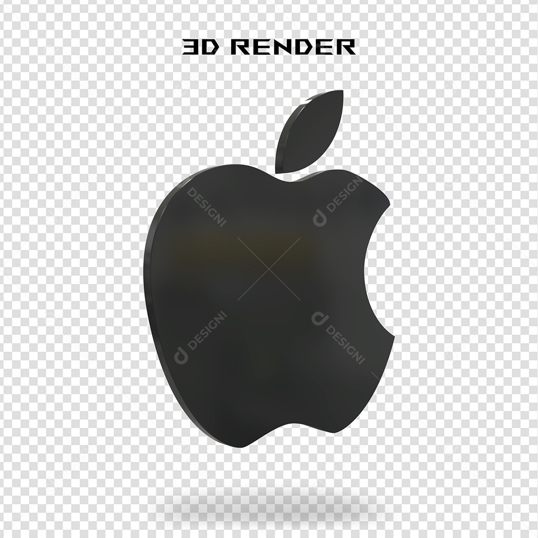 Elemento 3D Logotipo da Apple Para Composição PSD