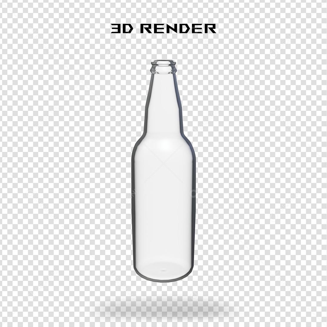 Elemento 3D Garrafa Para Composição PSD