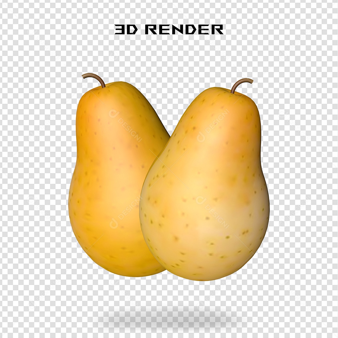 Elemento 3D Pera Para Composição PSD