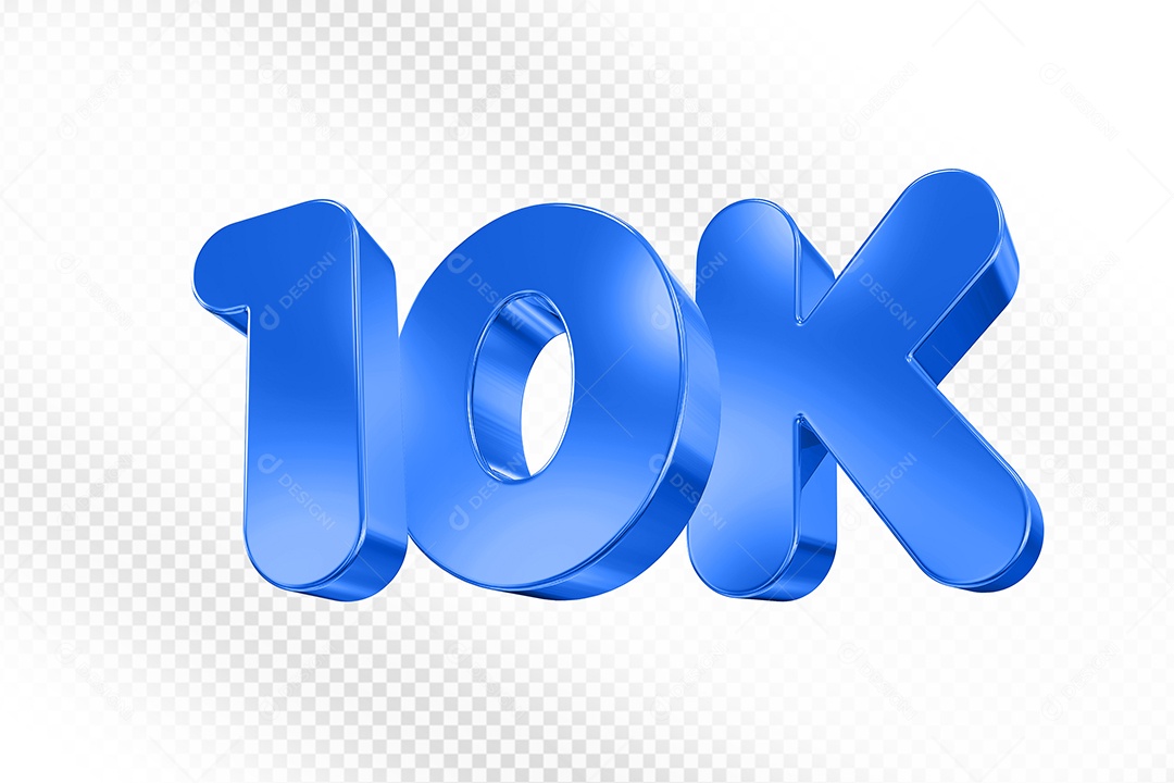 Elemento 3D Número Azul 10K Para Composição PSD