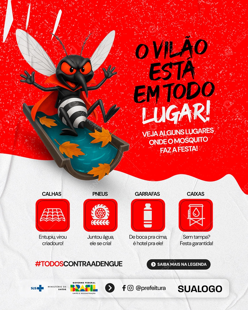 Campanha Contra a Dengue Social Media PSD Editável