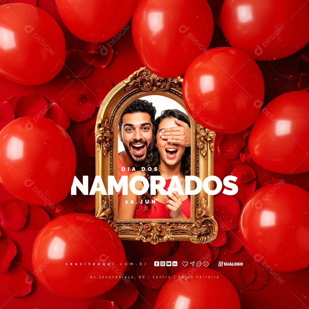 Dia dos Namorados 12 de Junho Social Media PSD Editável