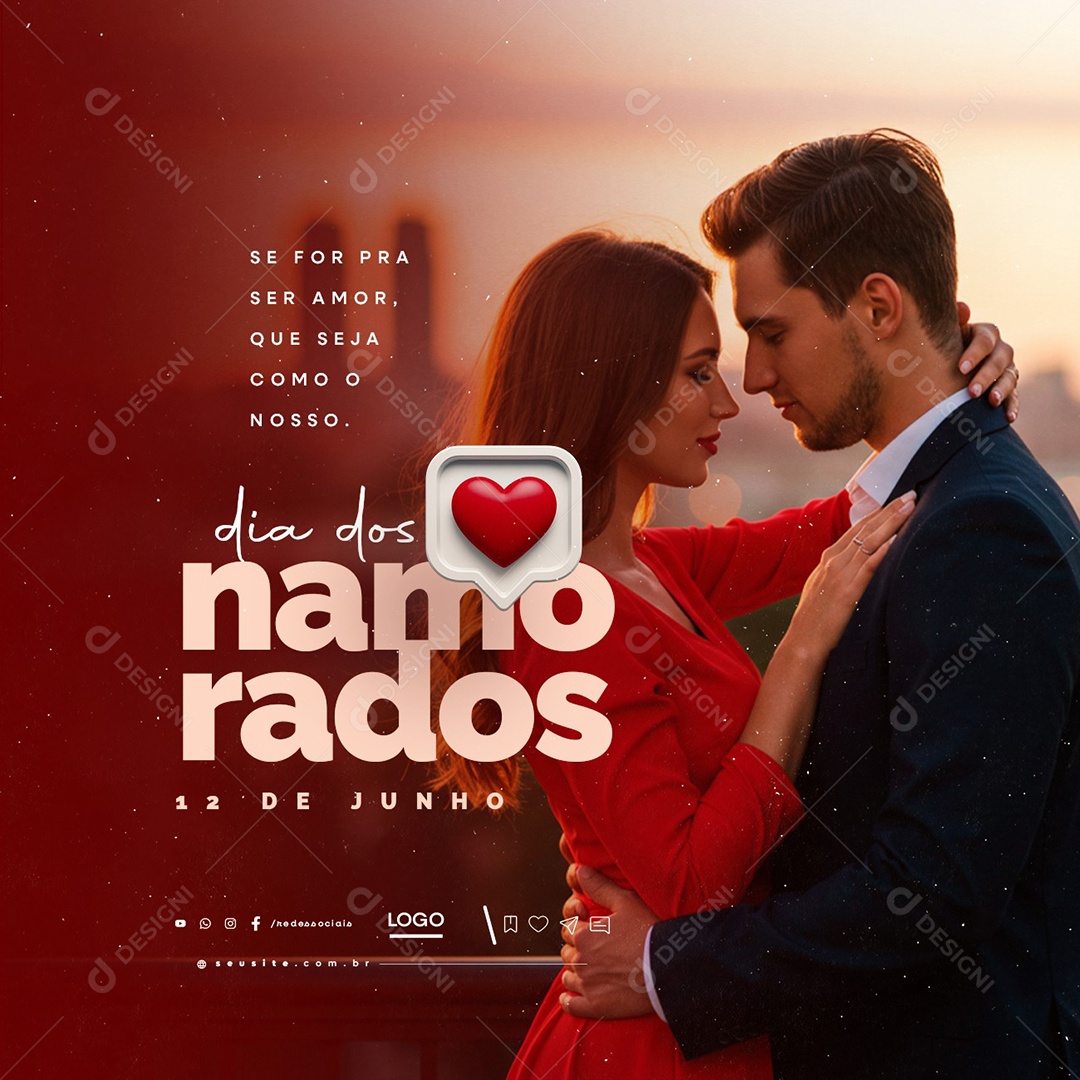 Dia dos Namorados 12 de Junho Social Media PSD Editável