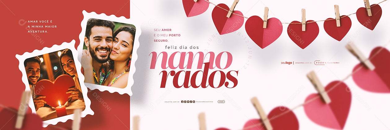 Carrossel Feliz Dia dos Namorados 12 de Junho Social Media PSD Editável