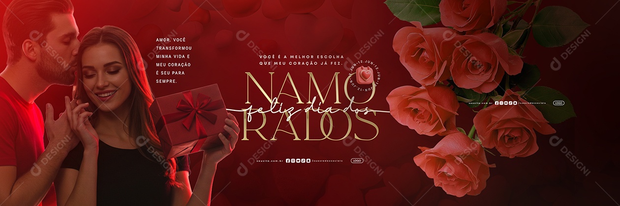 Carrossel Feliz Dia dos Namorados 12 de Junho Social Media PSD Editável