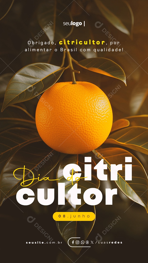 Story Dia Do Citricultor 08 De Junho Social Media PSD Editável