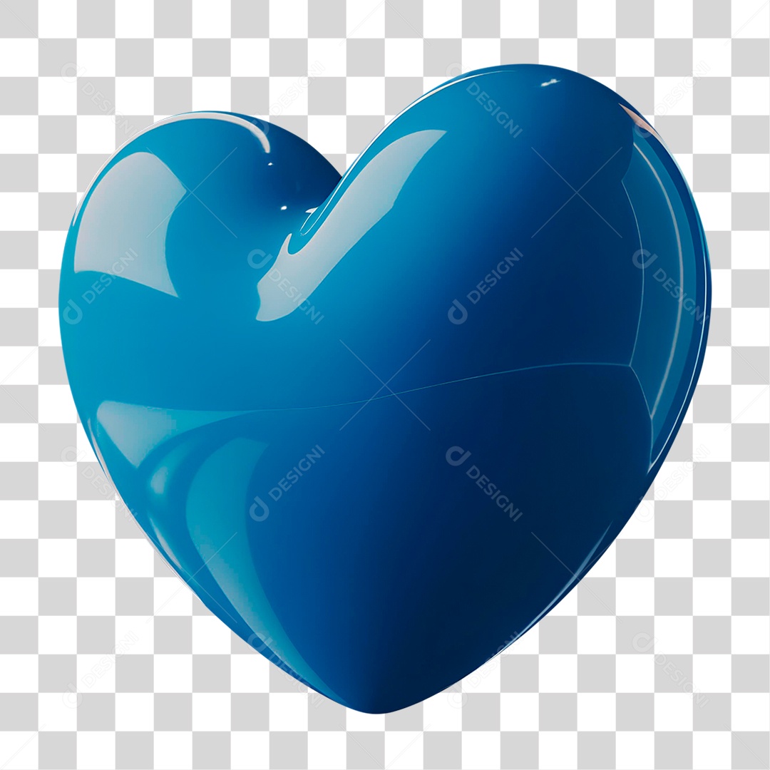 Coração Azul PNG Transparente