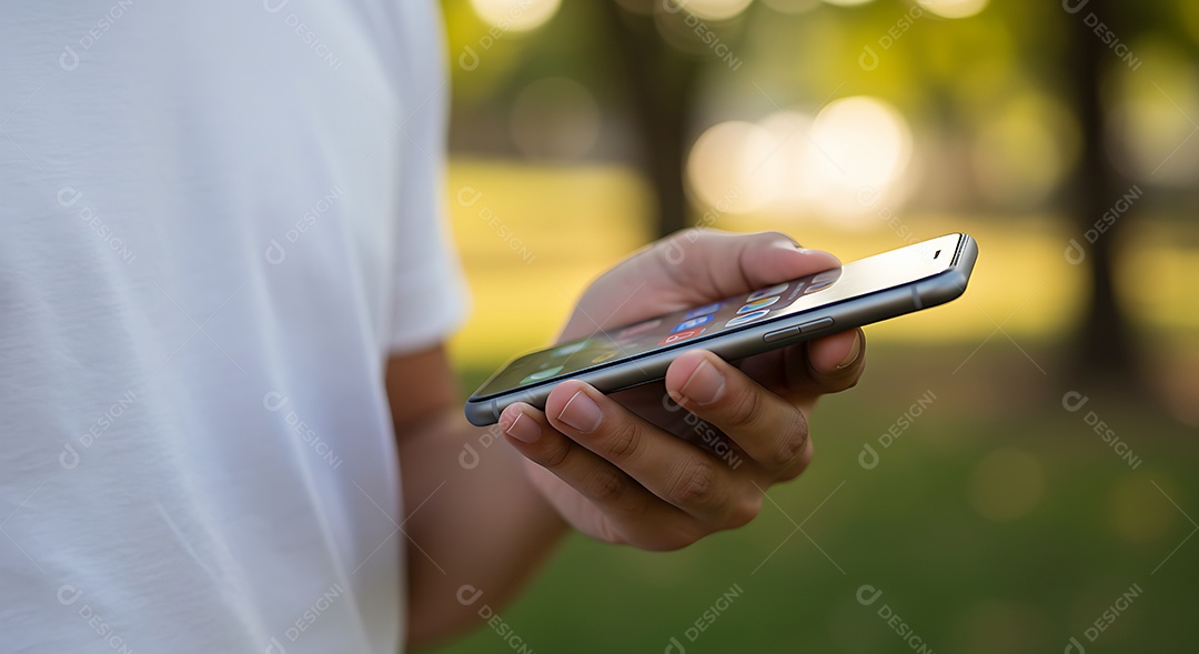 Mão de pessoa segurando smartphone