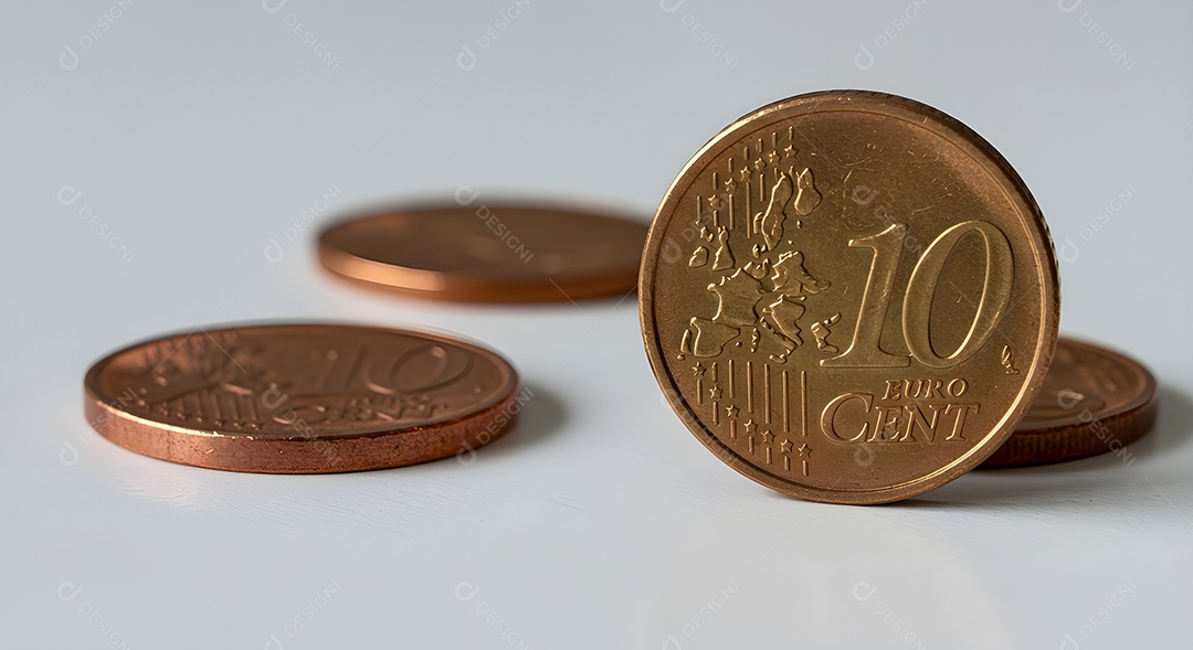 Moedas em uma mesa branca