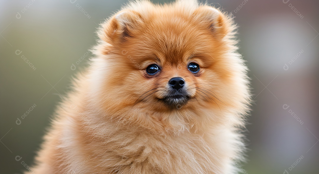 Lindo cachorro sobre fundo desfocado