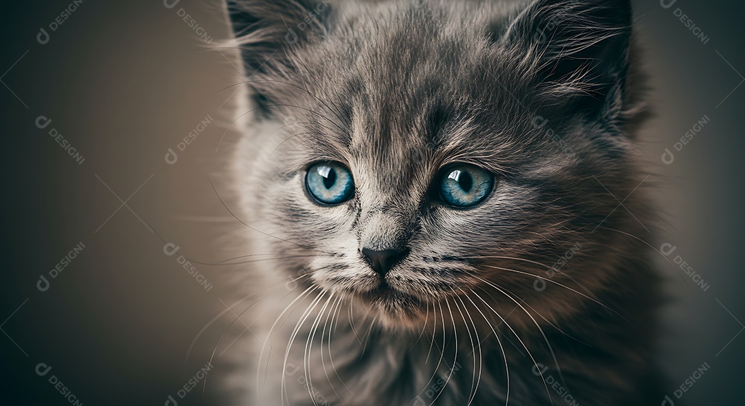 Lindo gato sobre fundo desfocado