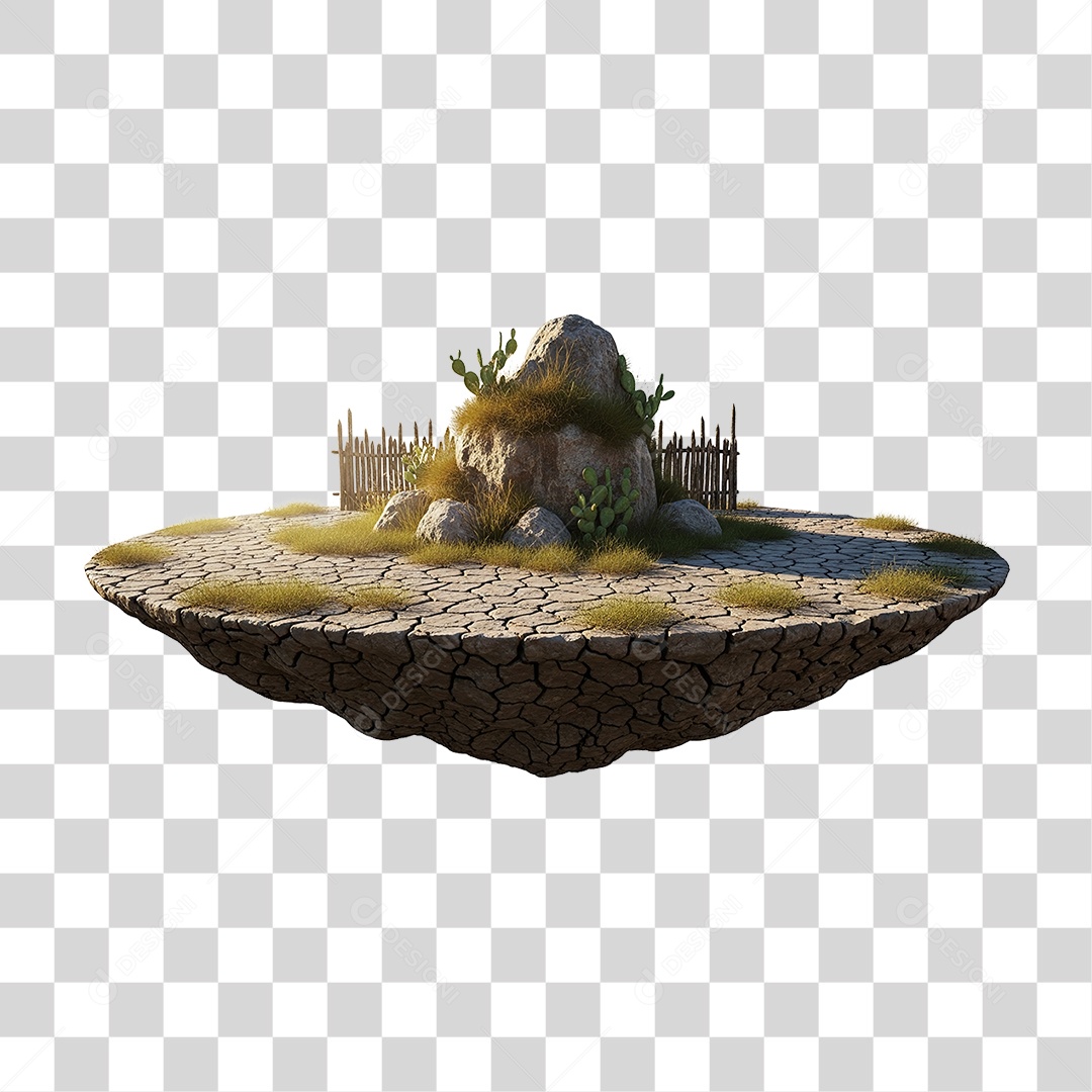 Terra Seca Flutuando PNG Transparente