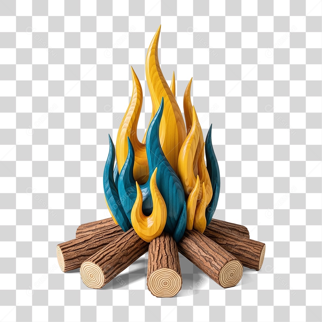 Elemento 3D Fogueira São João PNG Transparente