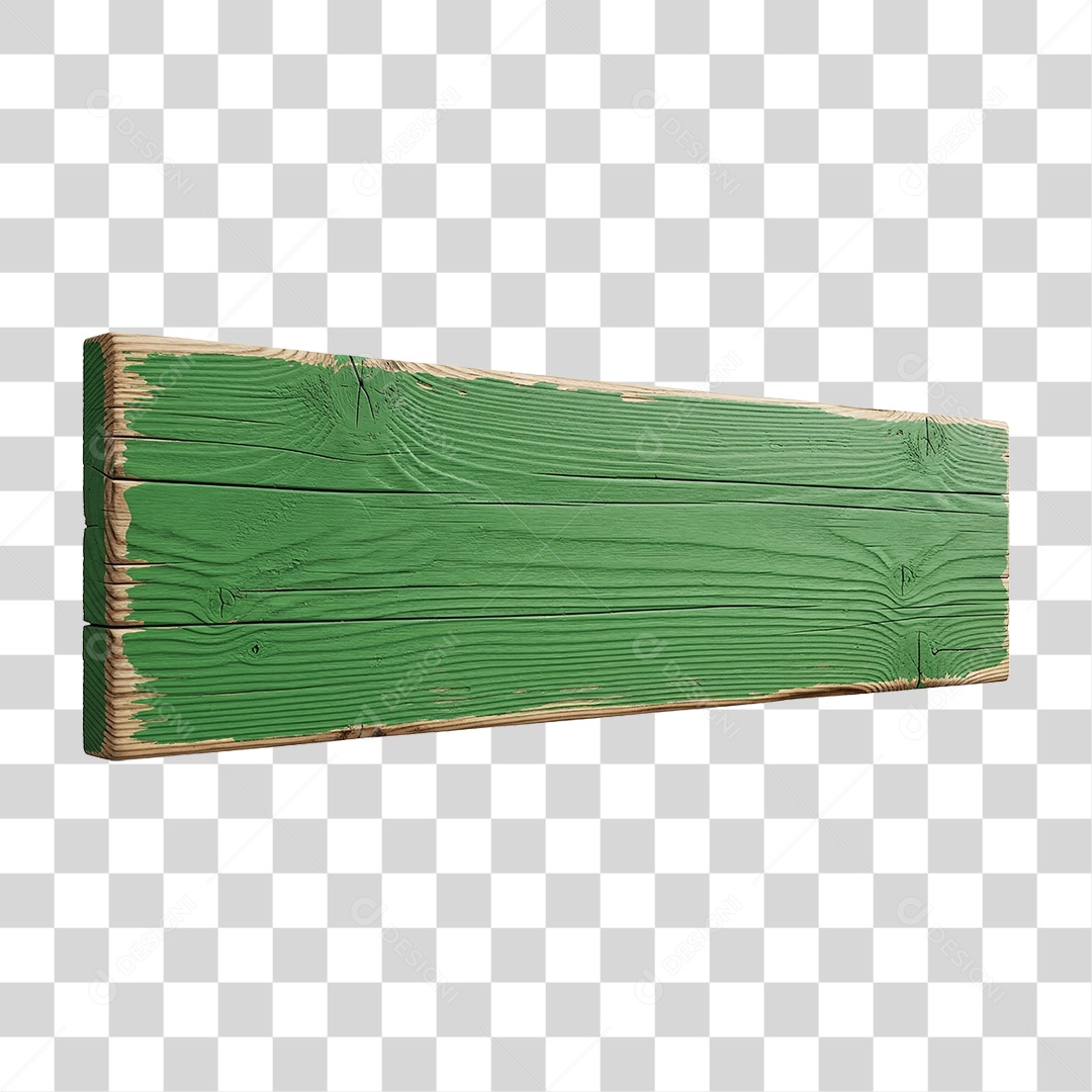Placa Verde de Madeira PNG Transparente