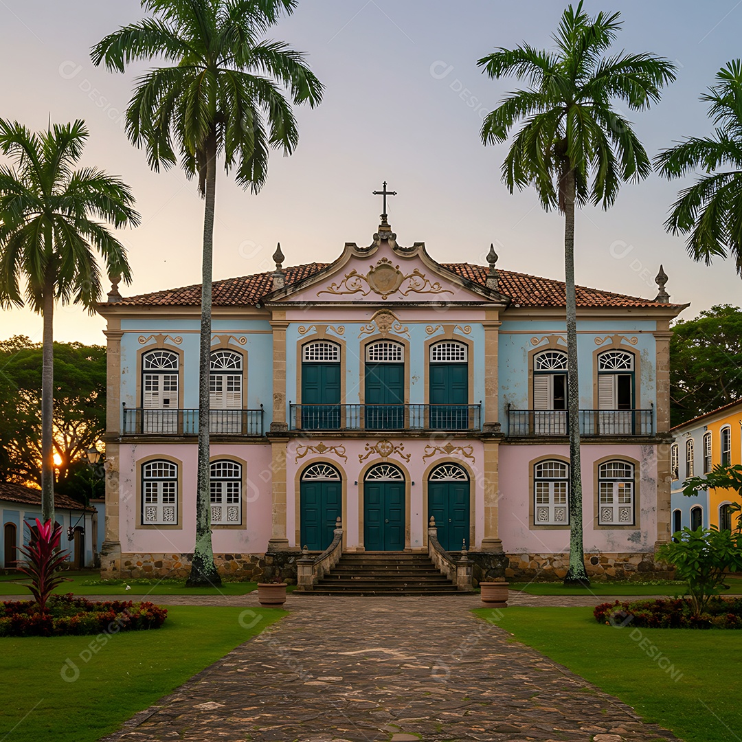 A imagem retrata o antigo Engenho Freguesia, localizado no município de Candeias, na Bahia