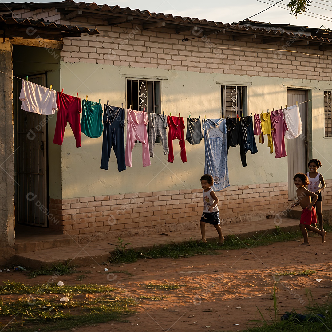 Crianças em um terreno