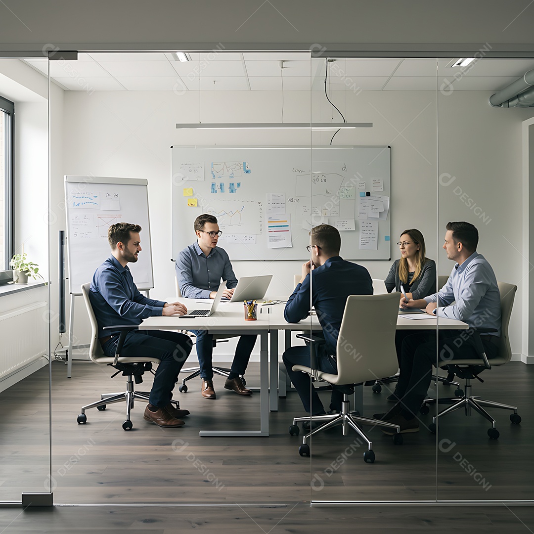 Empresários debatendo planejamento de negócios profissional