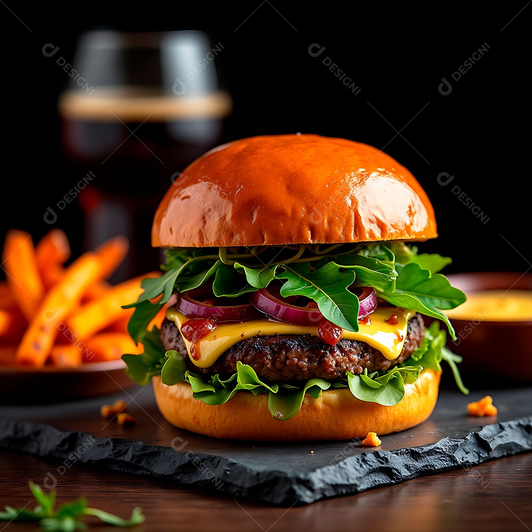 Sanduíche popular que consiste em um disco de carne moída.