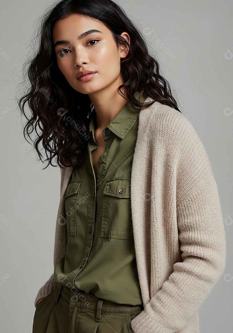 Linda mulher jovem sobre fundo isolado