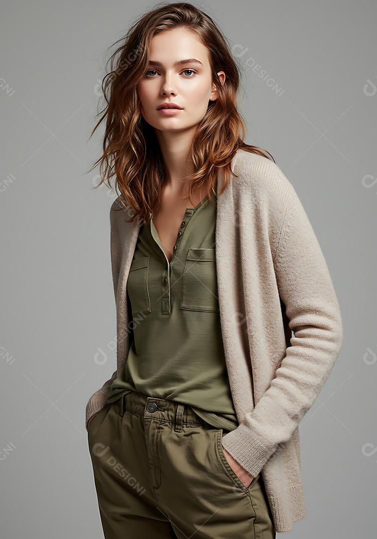 Linda mulher jovem sobre fundo isolado