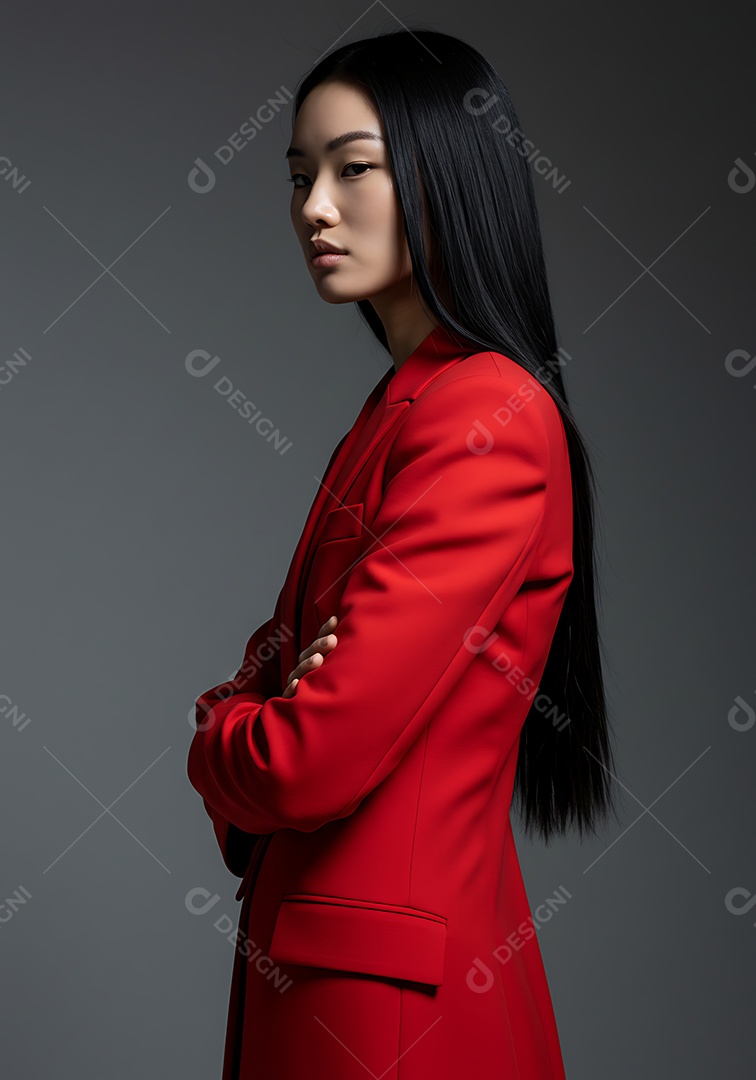 Linda mulher jovem sobre fundo isolado