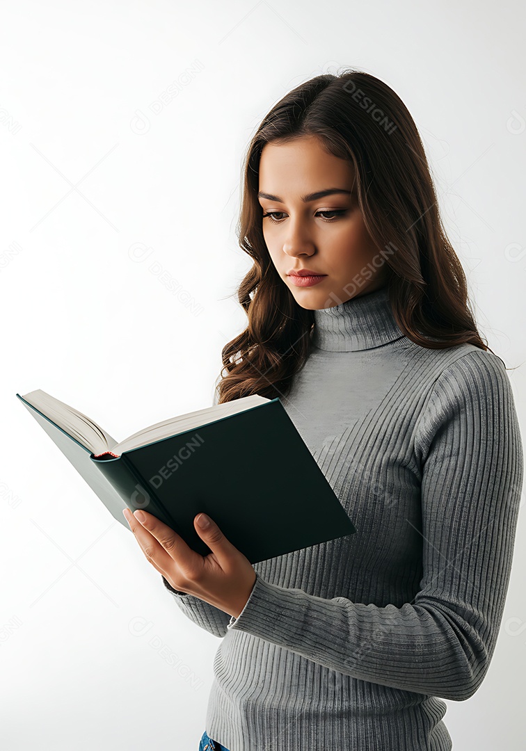 Linda mulher jovem sorridente fundo isolado