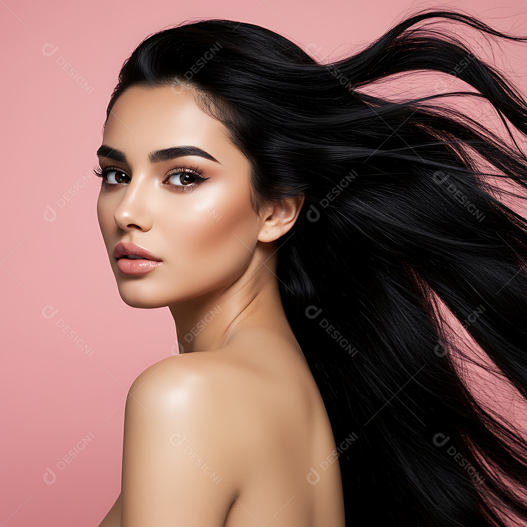 Linda mulher jovem sobre fundo isolado