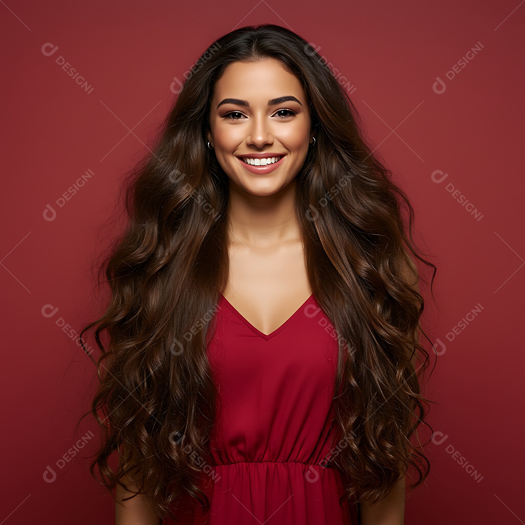 Linda mulher jovem sobre fundo isolado