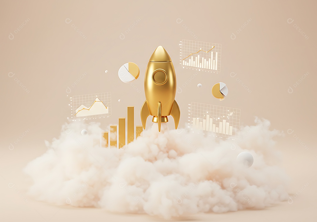 Imagem retrata o lançamento de um foguete