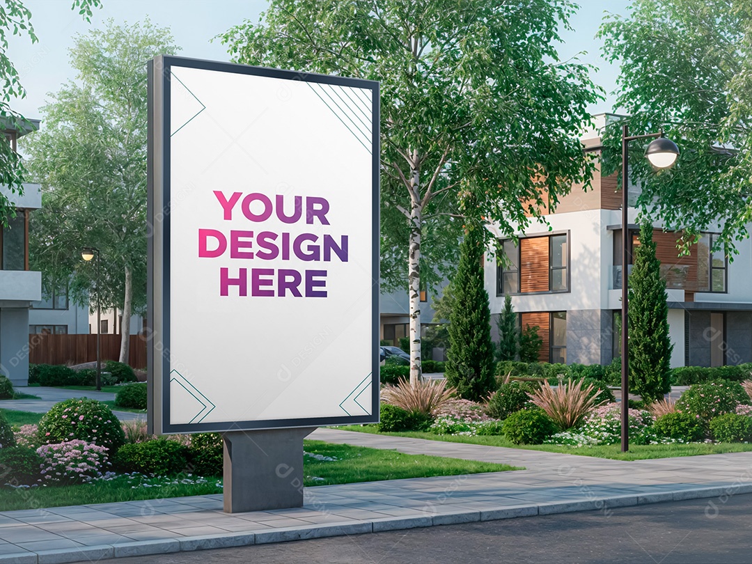 Outdoor no Condominio Mockup PSD Editável