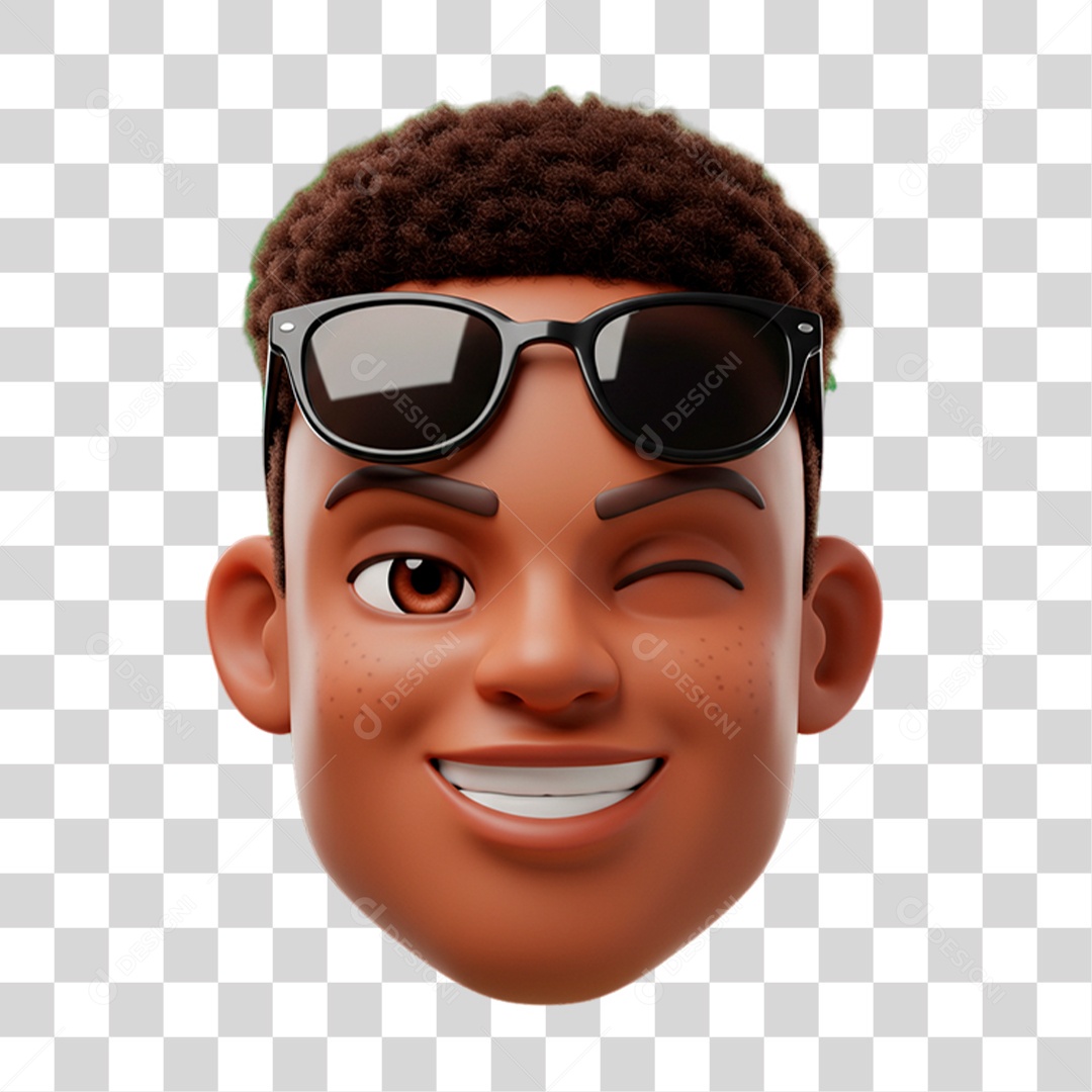 Personagem Piscando PNG Transparente