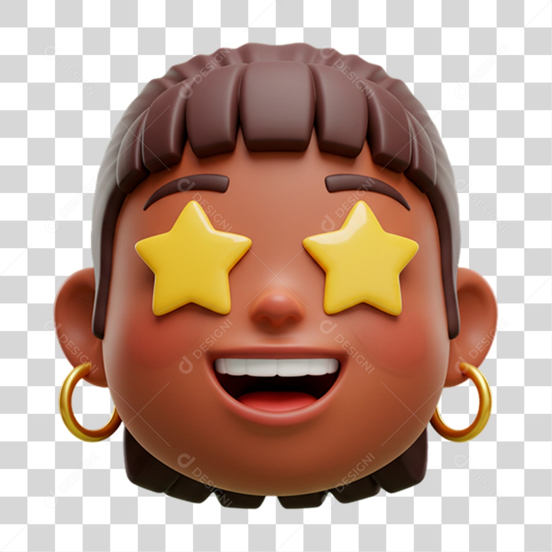 Emoji com Estrela PNG Transparente