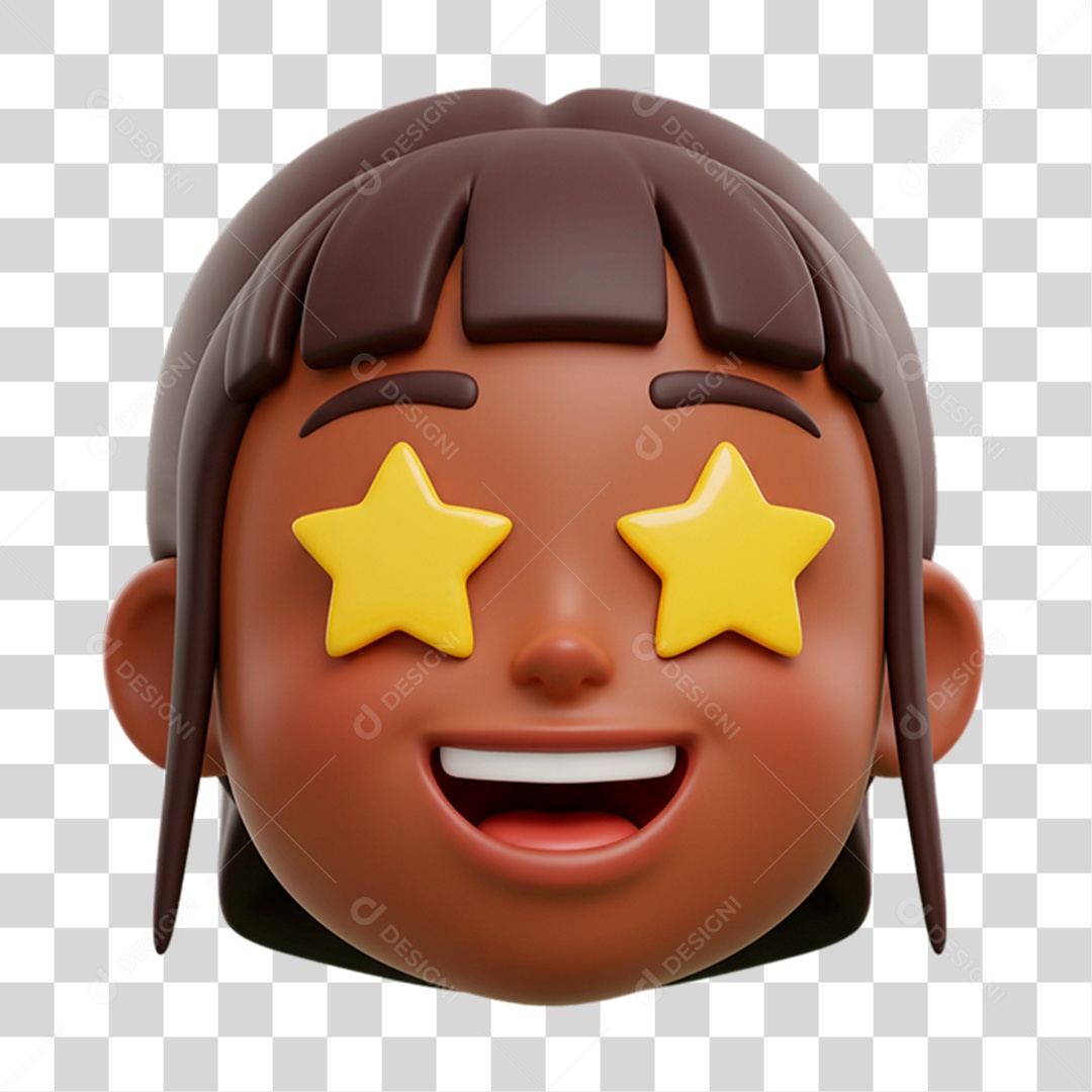 Emoji com Estrela PNG Transparente