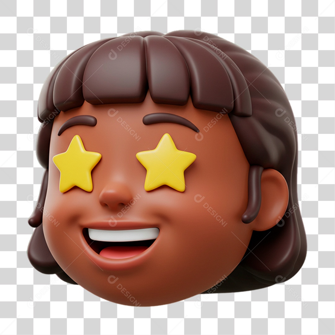 Emoji com Estrela PNG Transparente