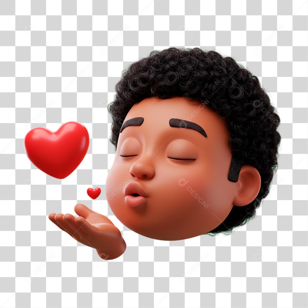 Emoji Mandando Beijo PNG Transparente