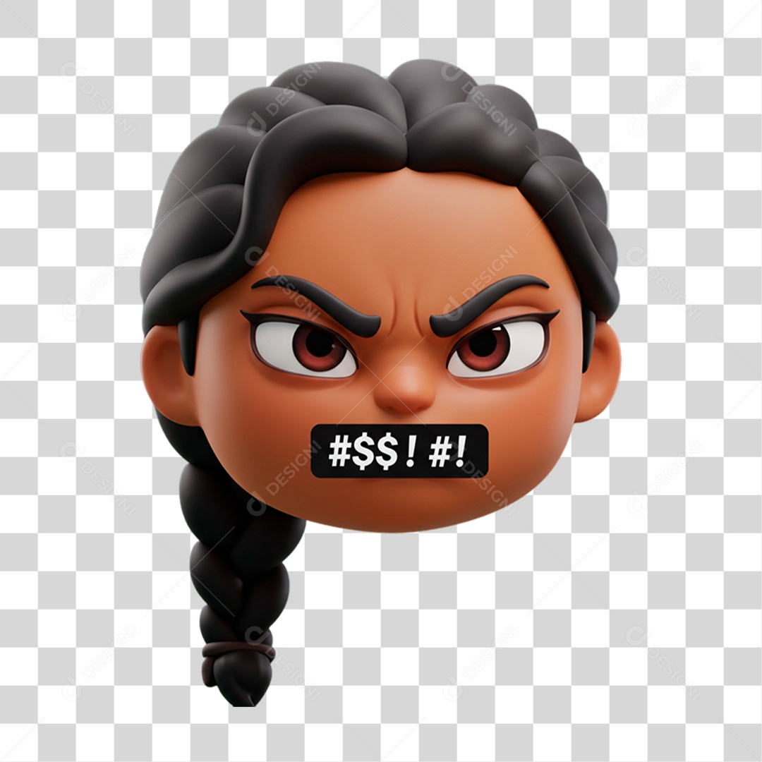 Emoji Xingando PNG Transparente