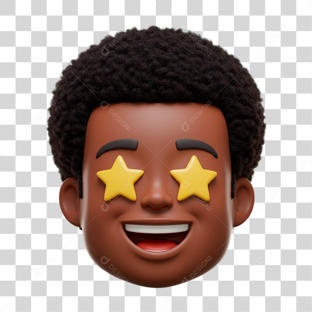 Emoji com Estrela PNG Transparente