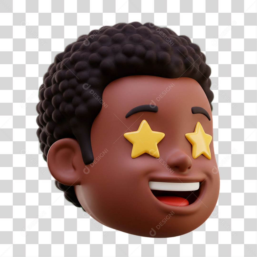 Emoji com Estrela PNG Transparente