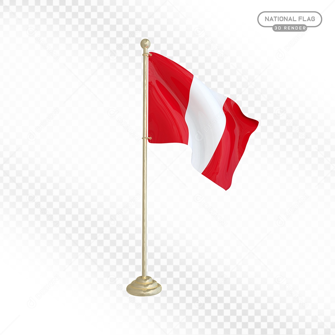 Elemento 3D Bandeira Civil do Peru para Composição PSD