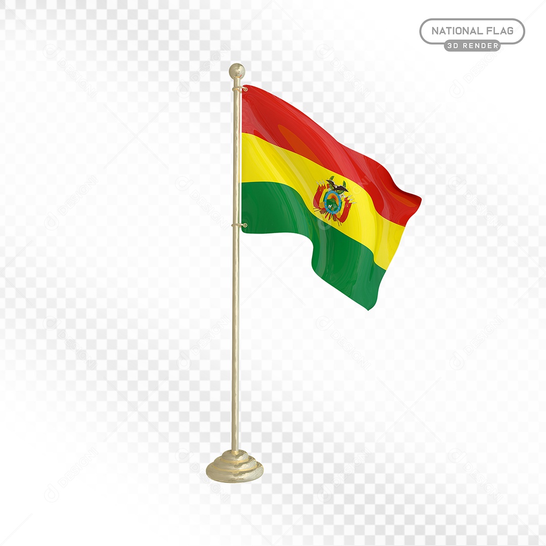 Elemento 3D Bandeira da Bolívia para Composição PSD