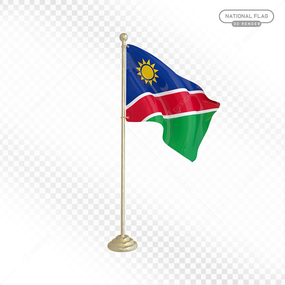 Elemento 3D Bandeira da Namíbia para Composição PSD